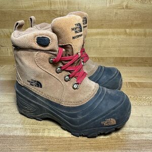 THE NORTH FACE Chilkat Lace Up Boots size 1Y Mud Pack Brown Orange NF0A2T5R